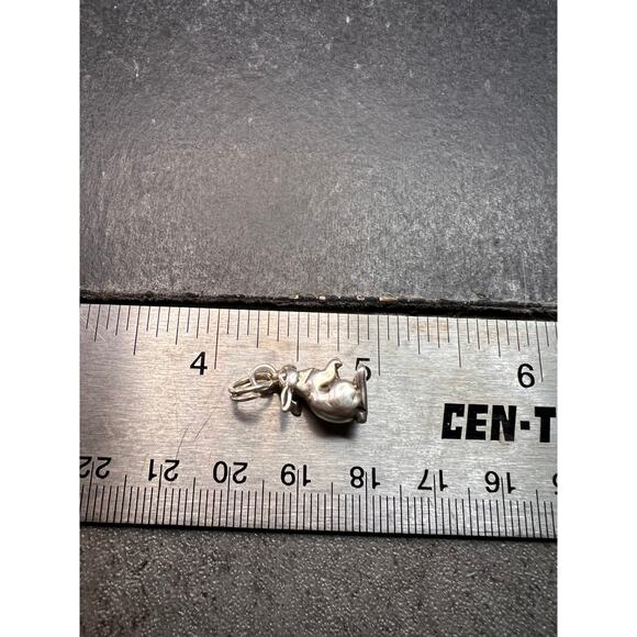 Vintage Sterling Silver MCM Rabbit Charm Bunny Pendant Jewelry Fine Silver - Picture 10 of 16